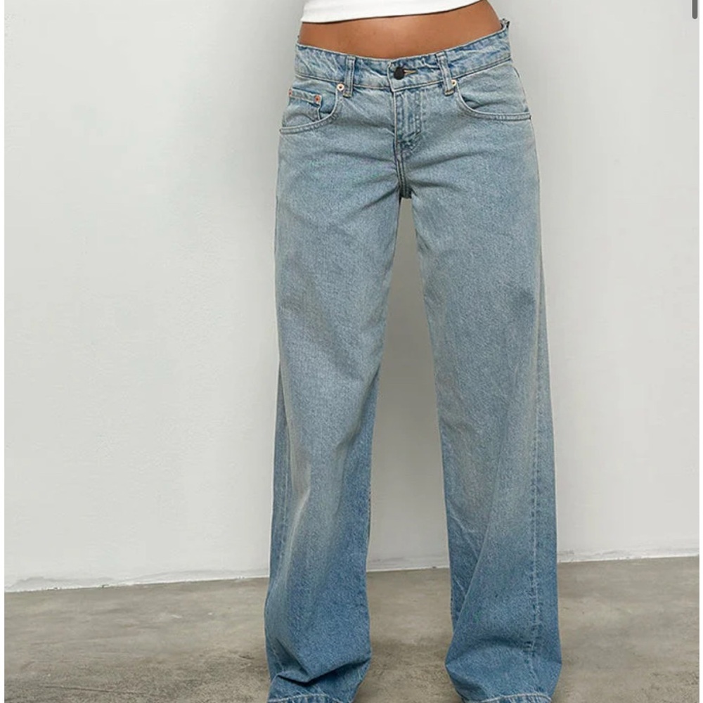 Motel Rocks Low Rise Parallel Jeans Vintage Bleach W28 L32